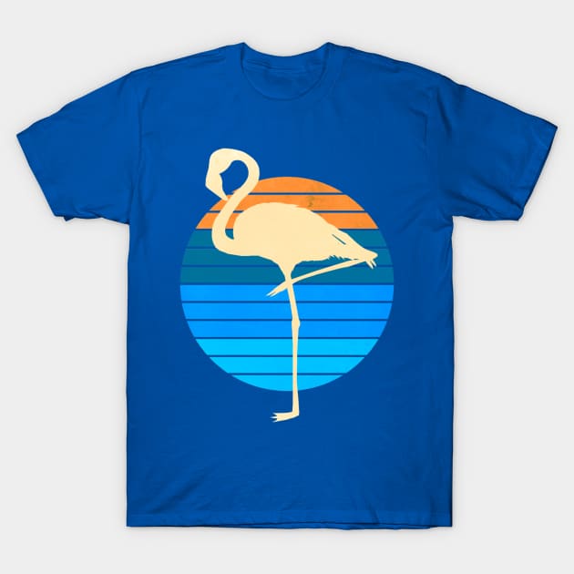 80s Flamingo Sunset Graphic T-Shirt by AlondraHanley